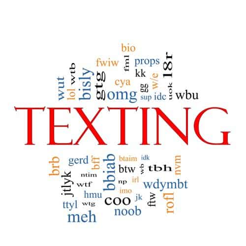 Texting in uppercase