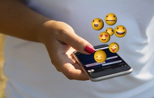 Phone with emojis