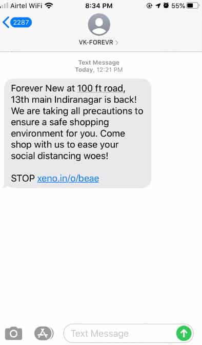SMS Marketing Example 6