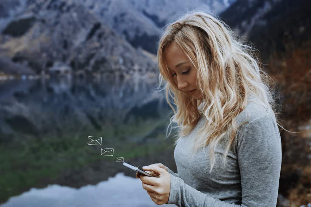 Woman texting