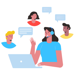 People speaking to customer service