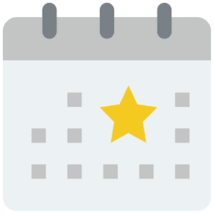 Calendar with a star indicating an important date