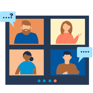 Vectorized drawing of people in a video call